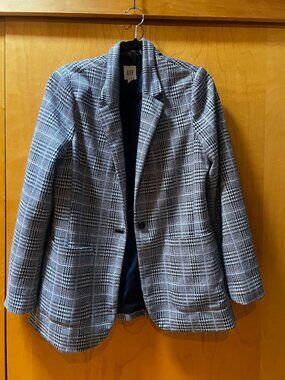 Gap Navy Plaid Blazer